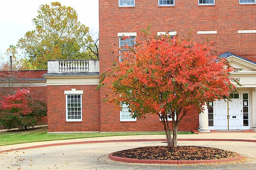 A colorful autumn day at Lyon College in Batesville, Arkansas