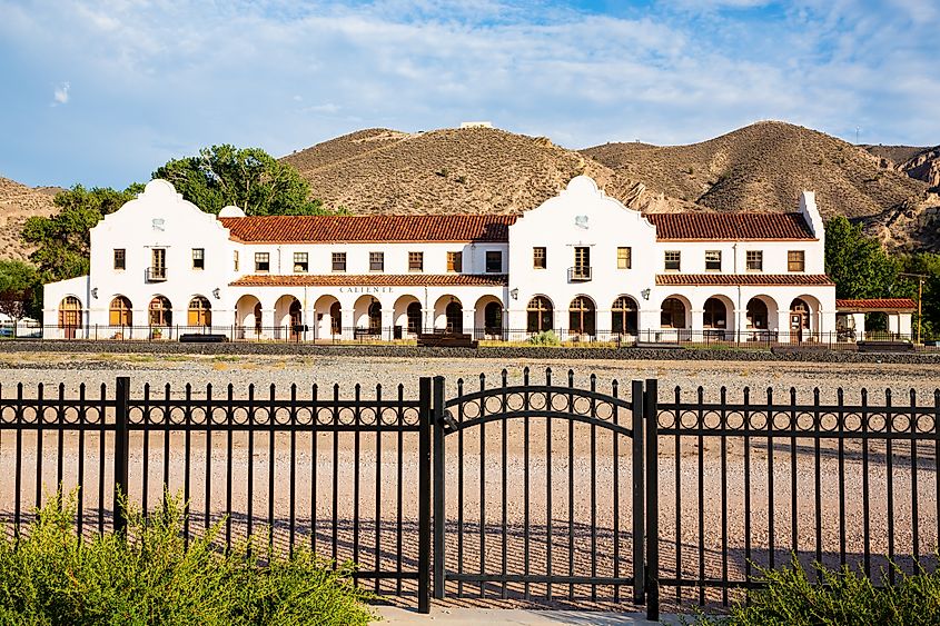 The historic railroad station in Caliente, Nevada, USA. Editorial credit: Traveller70 / Shutterstock.com