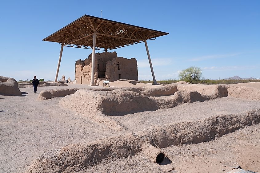 Coolidge, Arizona - April 4, 2025: Visit to Casa Grande Ruins, National Monument