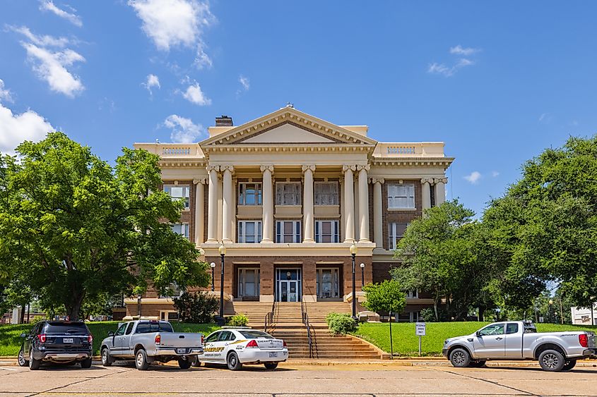 Palestine, Texas, USA - June 30, 2021: The Anderson County Courthouse