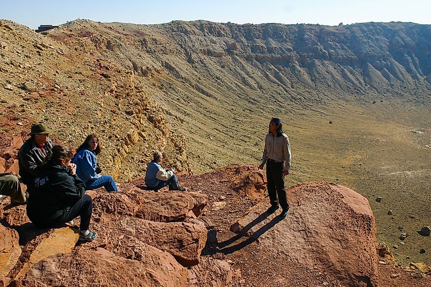 The Meteor Crater in Flagstaff, Arizona.