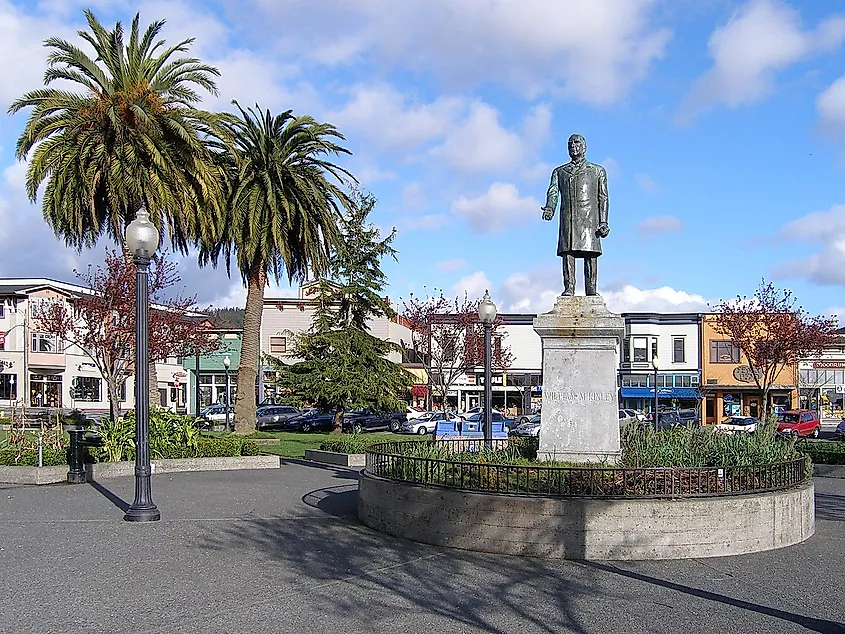 Statue of President William McKinley, by Haig Patigian (1906), Arcata Plaza, Arcata, California.