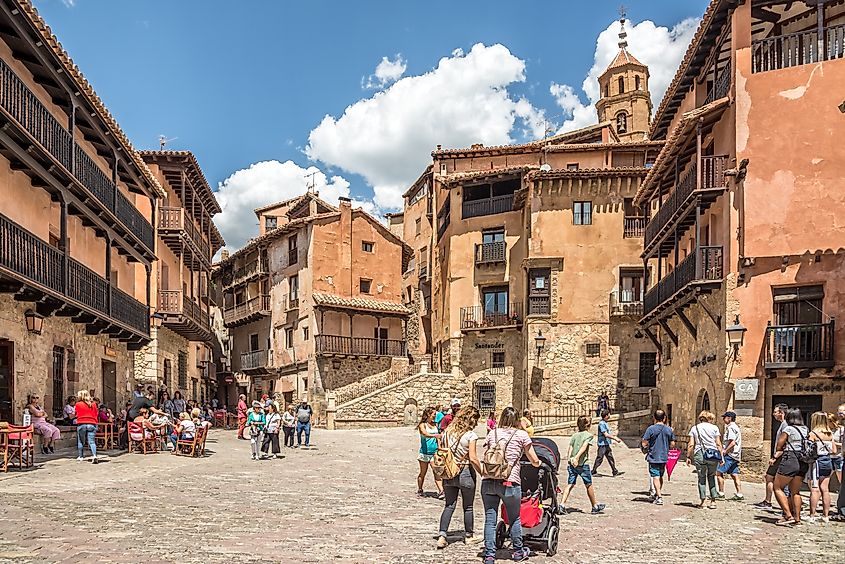 At the Main square of Albarracin, Spain.