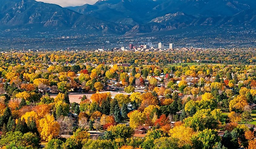 Downtown Colorado Springs as seen from Grandview Lookout in Palmer Park