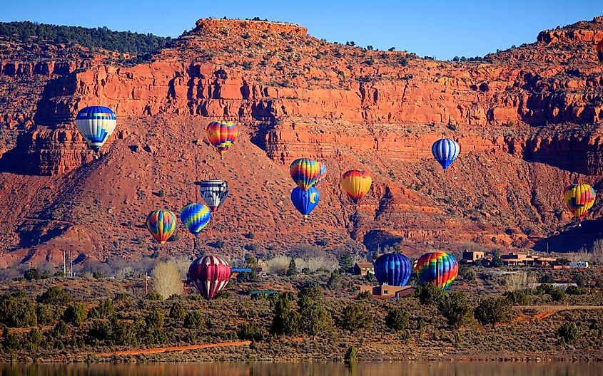 Hot air balloons take flight in Kanab, Utah