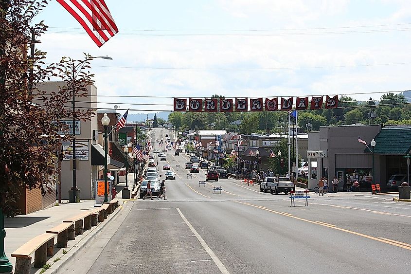 Downtown Grangeville, Idaho, during Border Days.
