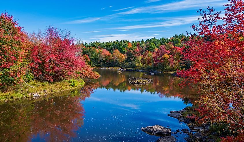 Ellsworth, Maine, during autumn leaves.