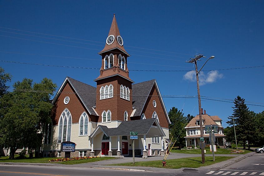The Gray Memorial United Methodist Church and Parsonage in Caribou, Maine.