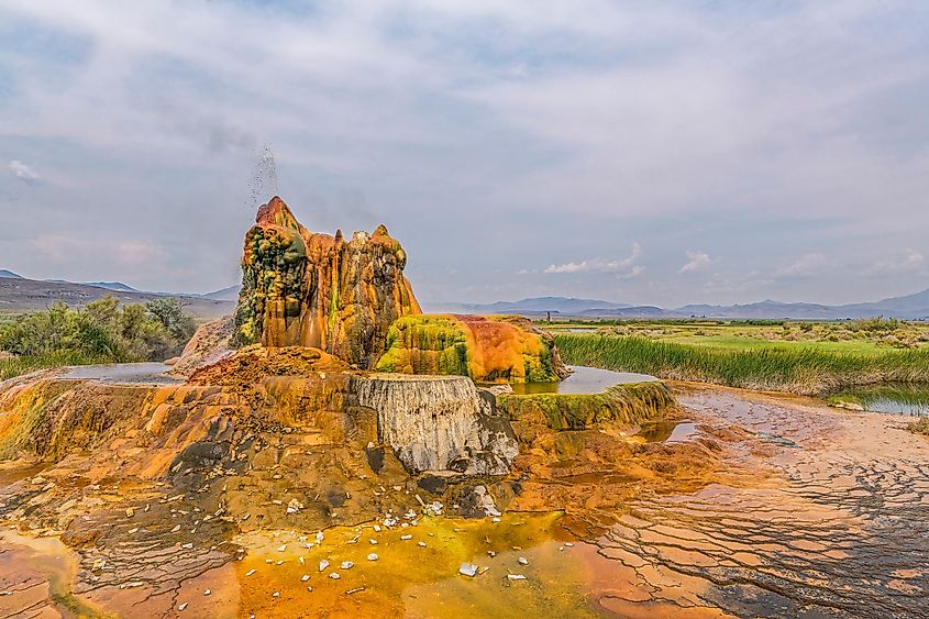 The unique Fly Ranch Geyser in Nevada.