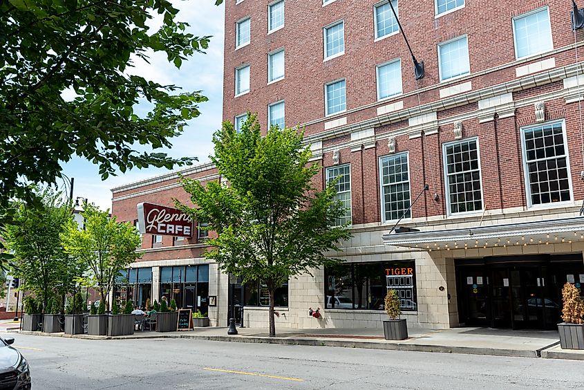  Tiger Hotel and Glenns Cafe in Columbia, Missouri. 