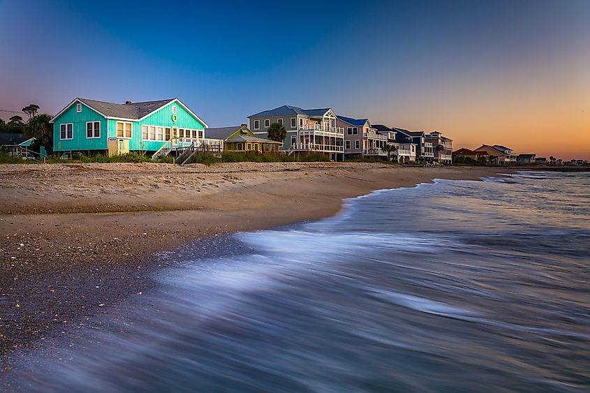 Beach properties in Edisto Beach, South Carolina.