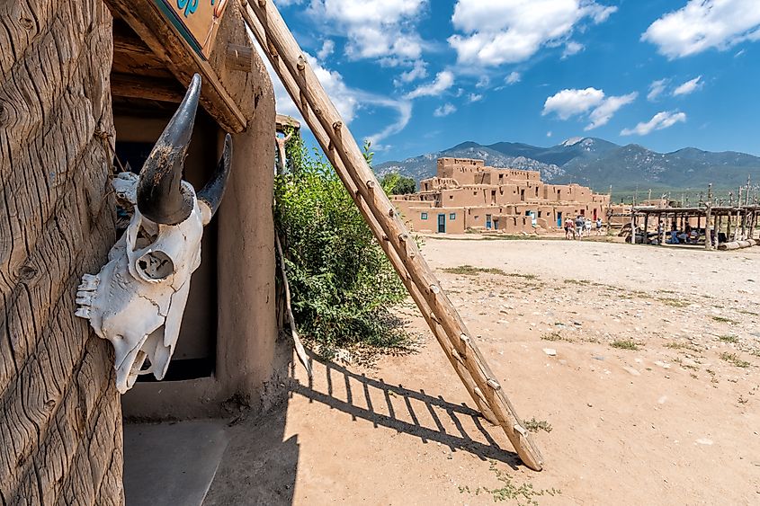 Ancient dwellings of Taos Pueblo in New Mexico. 