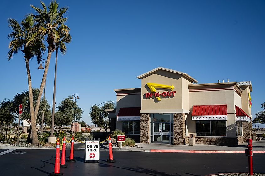 Storefront of In and Out Burger in Queen Creek, Arizona