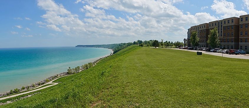 View of the Concordia University campus in Mequon, Wisconsin.