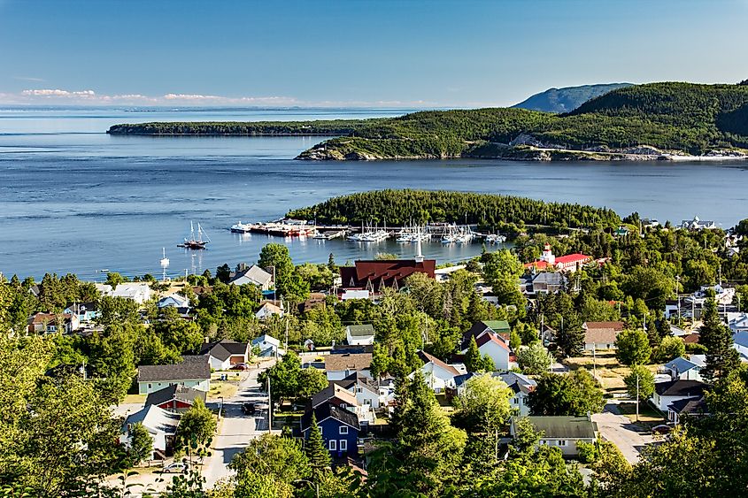 Aerial view of Tadoussac, Quebec, Canada.