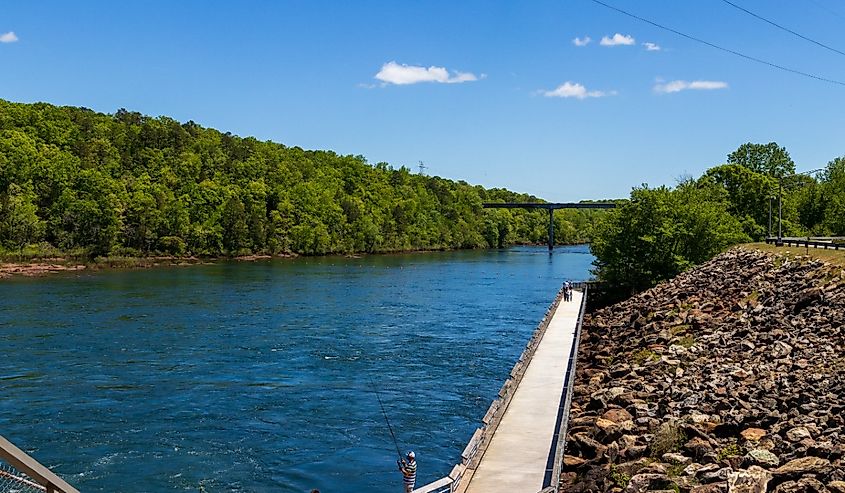 The river running through Hartwell, Georgia.