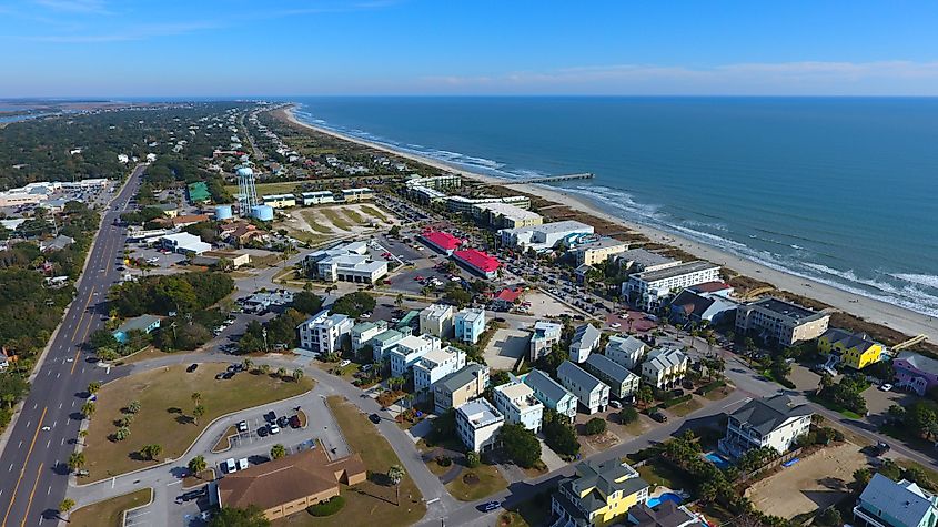 Aerial view of Isle of Palms, South Carolina.