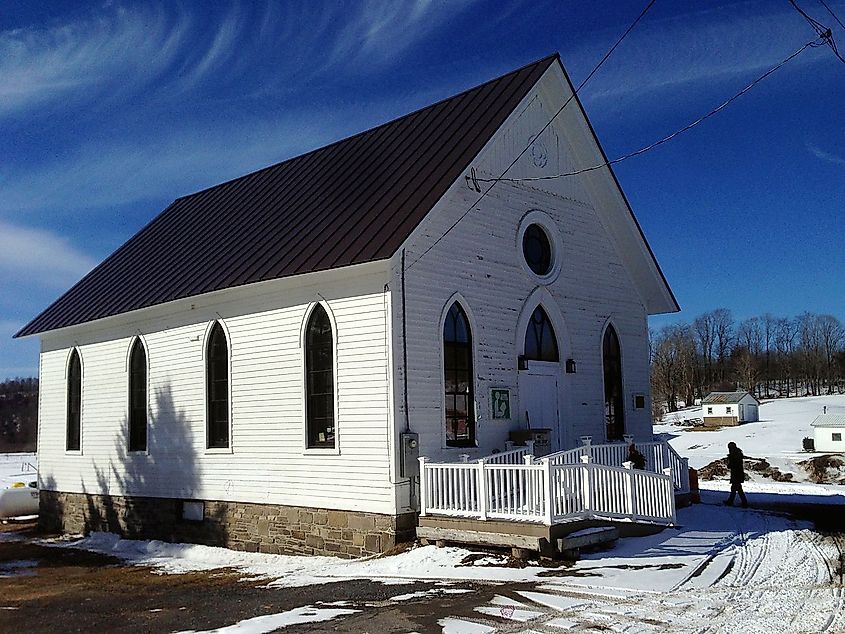 Historic town hall, originally Osceola Methodist Church,  Osceola, New York.