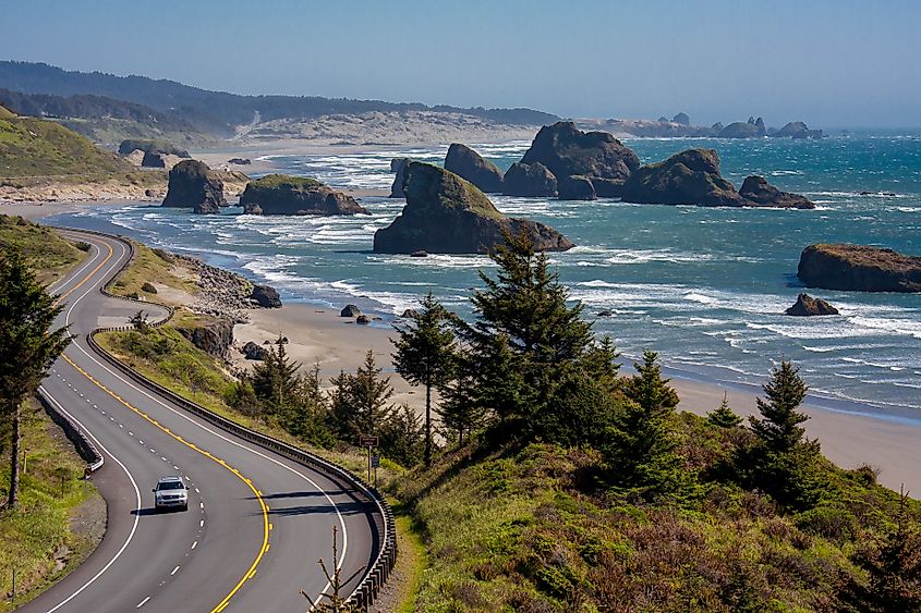 US Highway 101 along the Oregon coast.