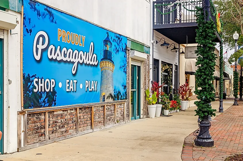 Downtown Pascagoula, Mississippi.