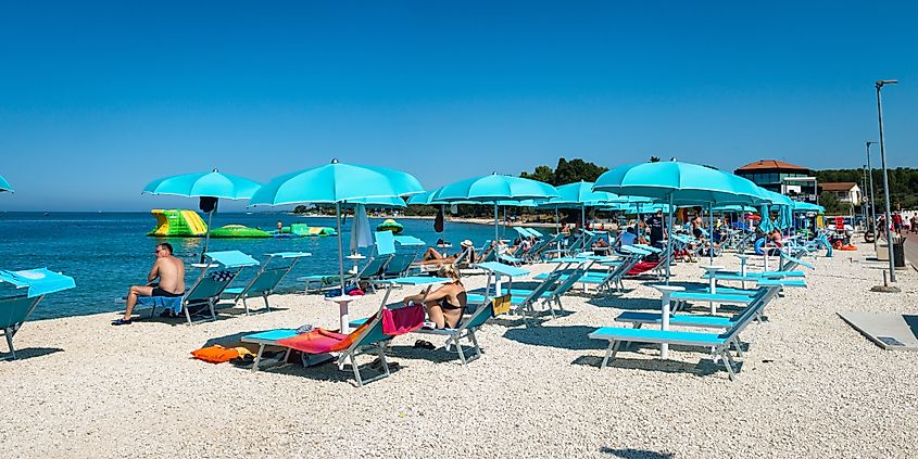 A beach in Fazana, Croatia.