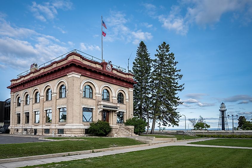 The historic building of U.S. Army Corps of Engineers, Duluth Area Office, and Lake Superior Maritime Visitor Center. Editorial credit: Ayman Haykal / Shutterstock.com