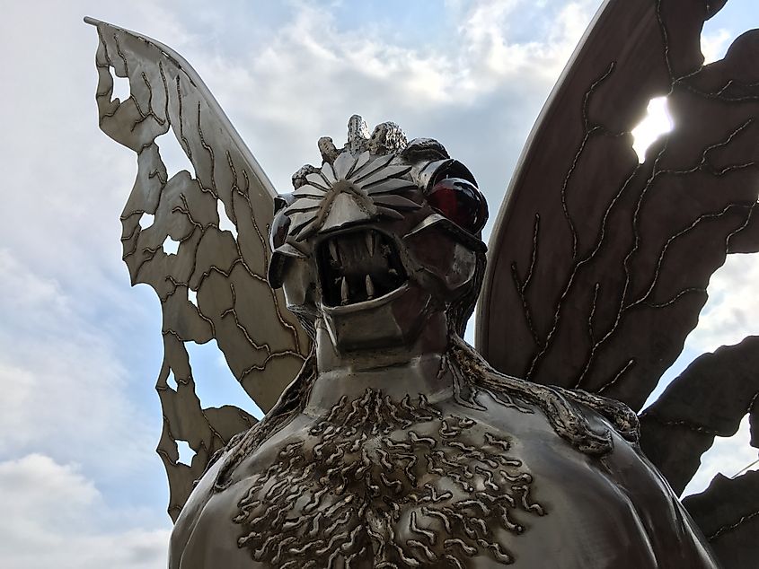 Mothman statue in Point Pleasant, West Virginia