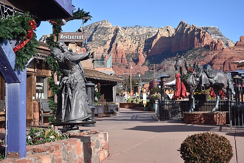 Businesses along Sedona in Arizona.