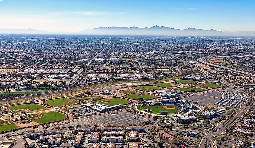 Aerial view of Peoria, Arizona.