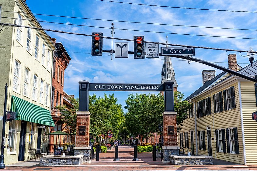 The historical area of Winchester, Virginia.
