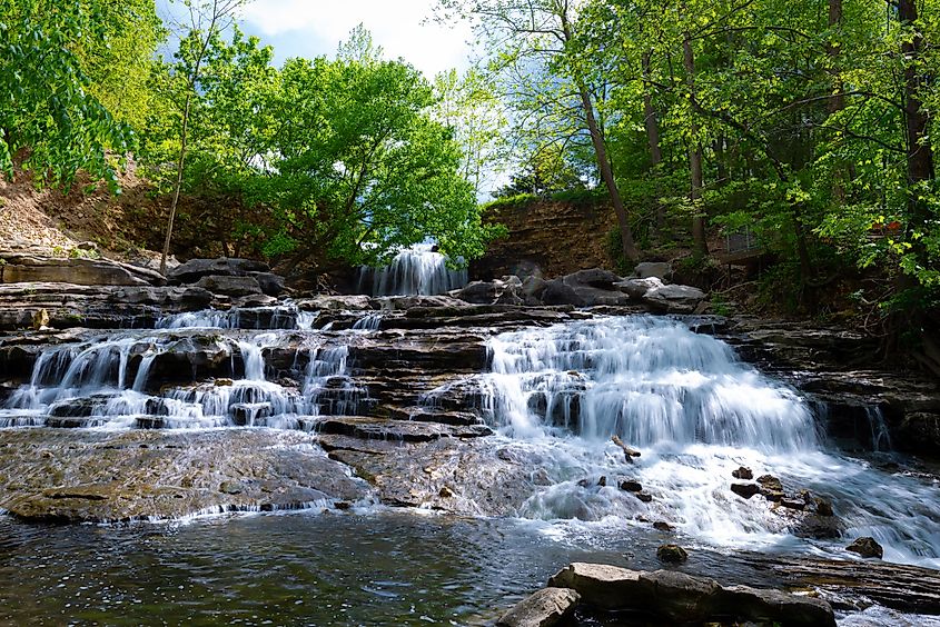 A waterfall in Bella Vista, Arkansas.