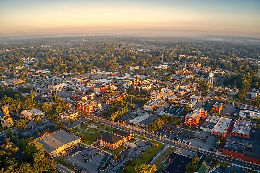 Aerial View of Downtown Statesboro, Georgia