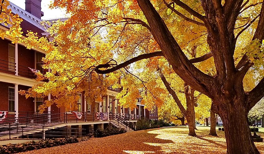 Colorful fall foliage at Fort Leavenworth, Kansas