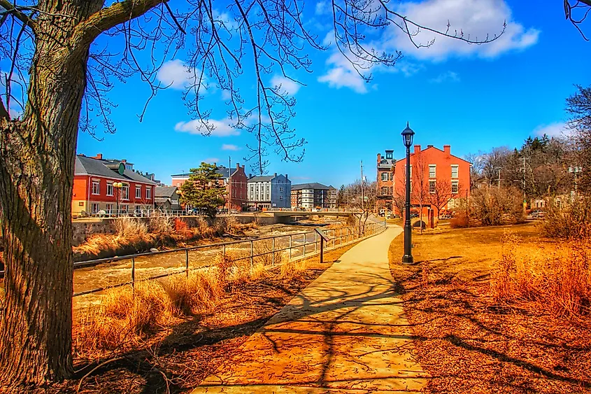 Tay River walkway in Perth, Ontario.