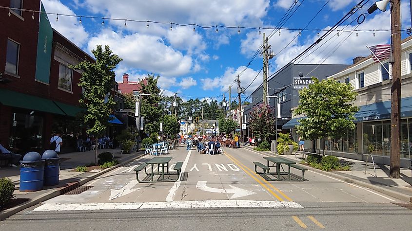 Main Street in Millburn, New Jersey.