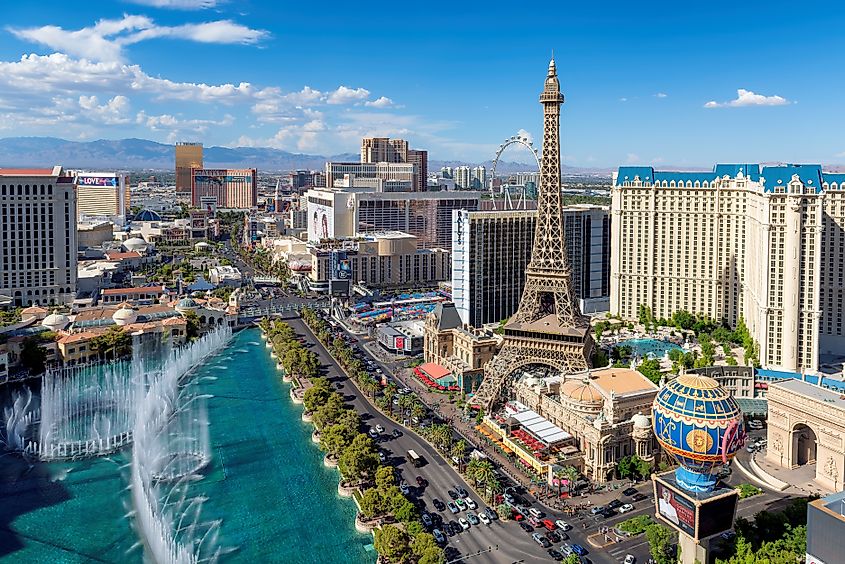 View of Las Vegas in Nevada near the Lapis Spa.