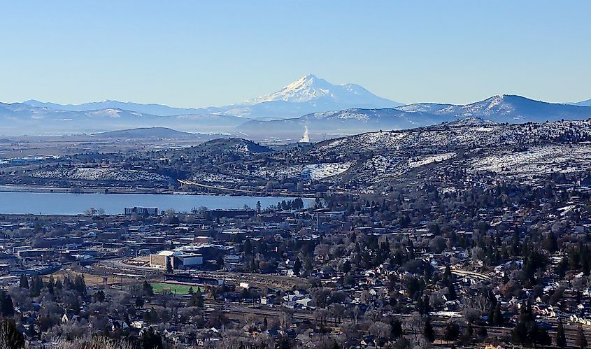 Aerial view of Klamath Falls, Oregon.