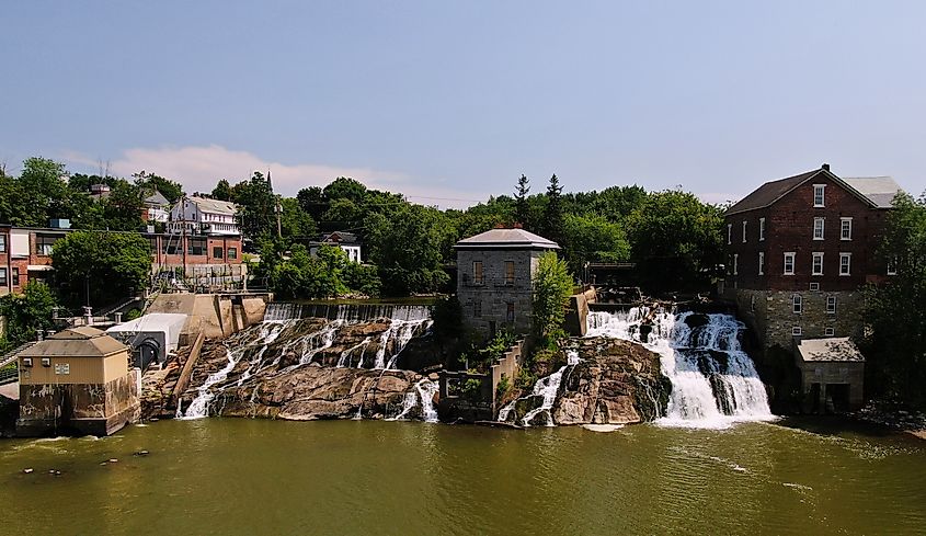 Vergennes Falls in Vergennes, Vermont.