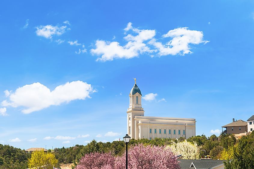 The LDS temple in Cedar City, Utah