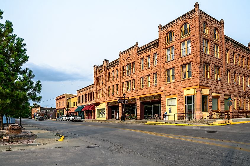 Street view in Hot Springs, South Dakota, USA.