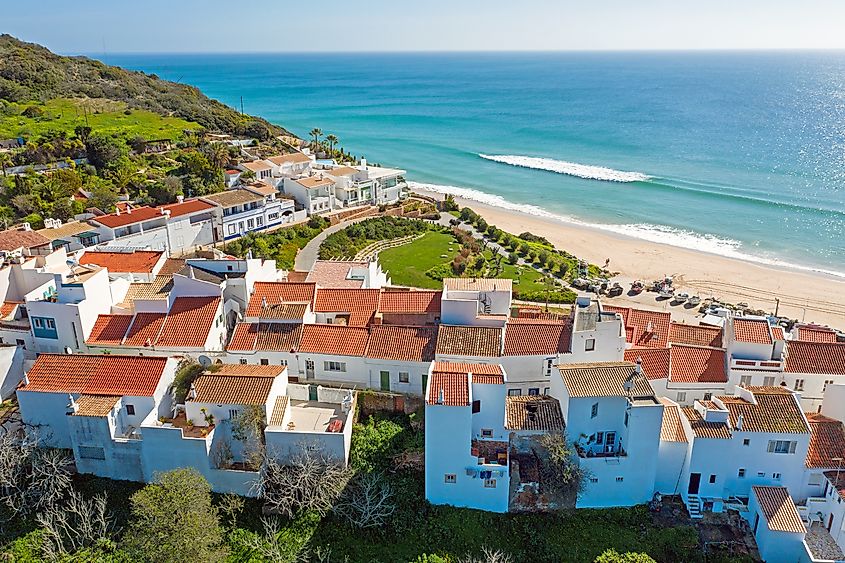 Aerial view of Salema in the Algarve, Portugal