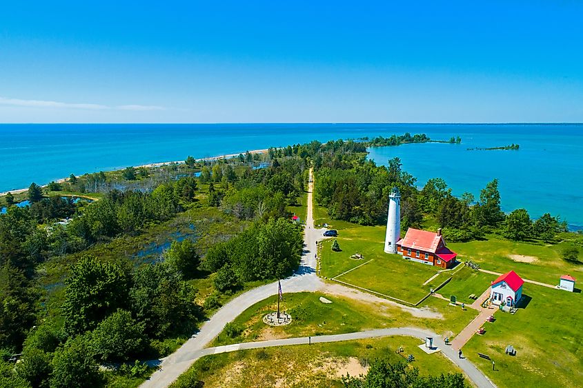 Tawas Point Light, located in Tawas Point State Park off Tawas Bay in Lake Huron, Baldwin Township, Northern Michigan