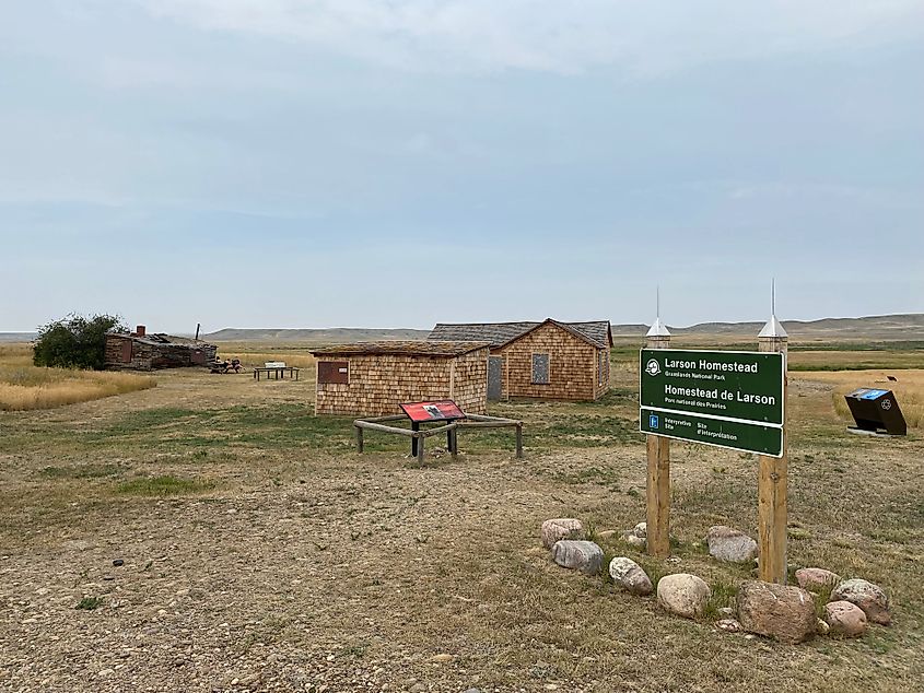 A dilapidated but preserved homestead in Grasslands National Park. 