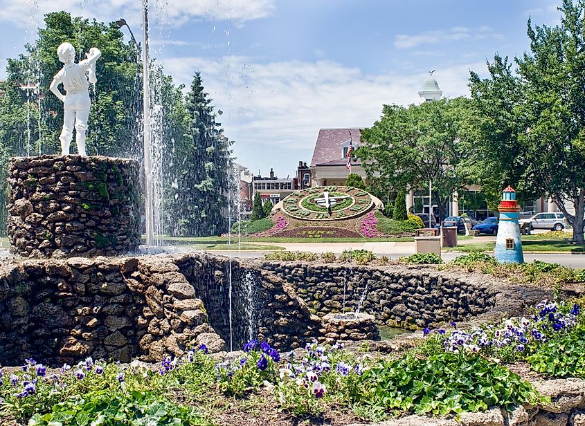 Floral clock in Sandusky, Ohio