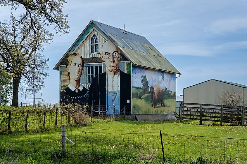 American Gothic barn in Mount Vernon, Iowa.