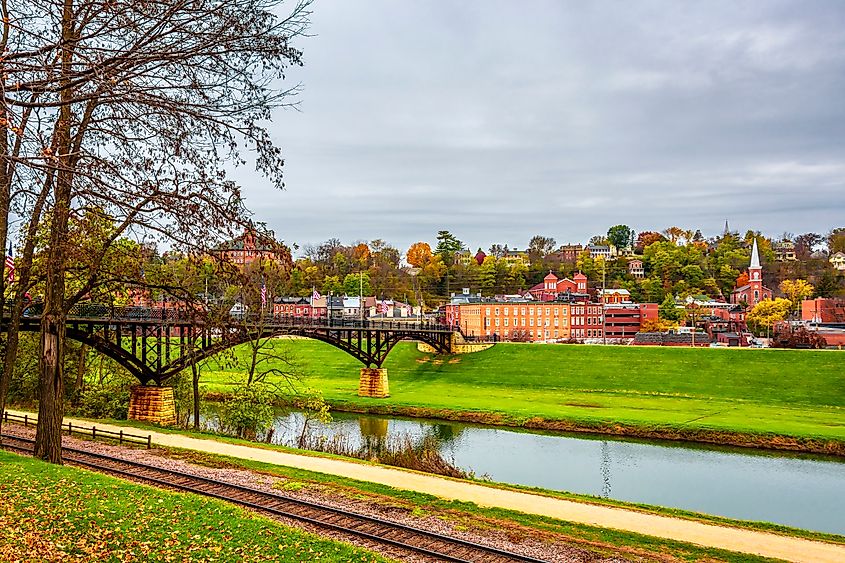 The charming riverside in Galena, Illinois