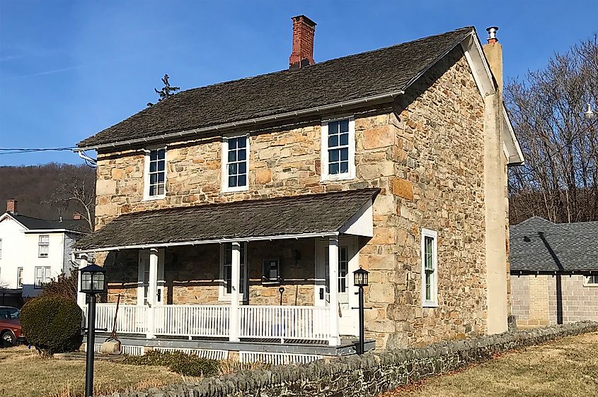 Former German Valley School in the historic district, now the Washington Township Historical Society Museum. 