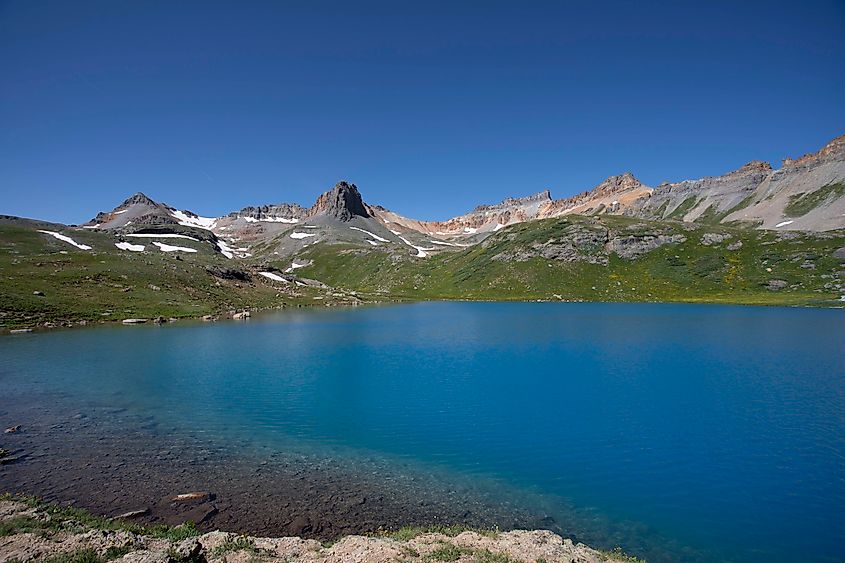 The incredibly blue glacial waters of Ice Lake. Image credit Brendan Cane