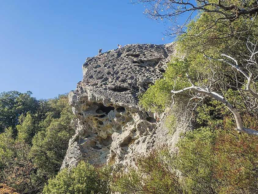 Castle Rock State Park is a state park located along the crest of the Santa Cruz Mountains.
