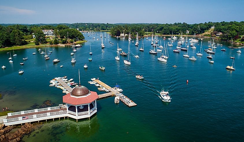 Marina in Manchester-by-the-Sea, Massachusetts, with Gazebo.